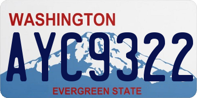 WA license plate AYC9322