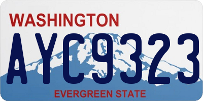 WA license plate AYC9323