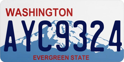 WA license plate AYC9324