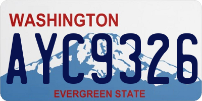WA license plate AYC9326