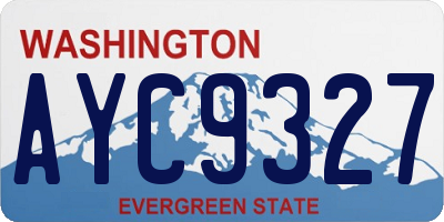WA license plate AYC9327