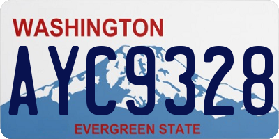 WA license plate AYC9328