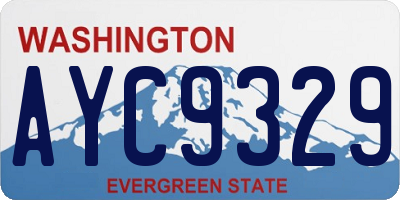 WA license plate AYC9329