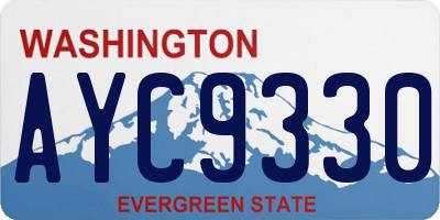 WA license plate AYC9330