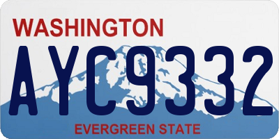 WA license plate AYC9332