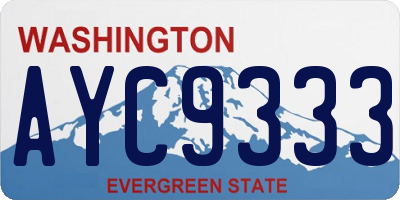 WA license plate AYC9333