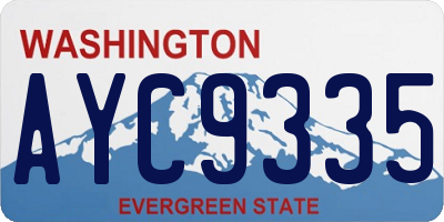 WA license plate AYC9335