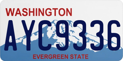 WA license plate AYC9336