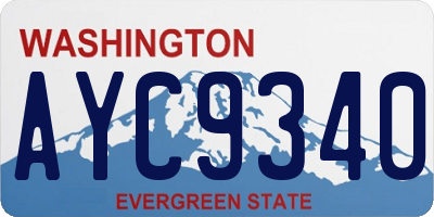 WA license plate AYC9340