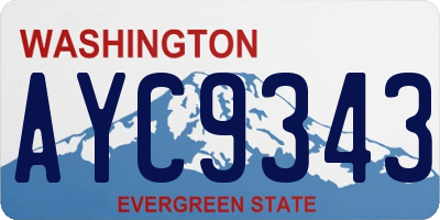 WA license plate AYC9343