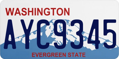 WA license plate AYC9345