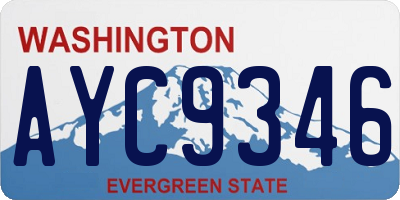 WA license plate AYC9346