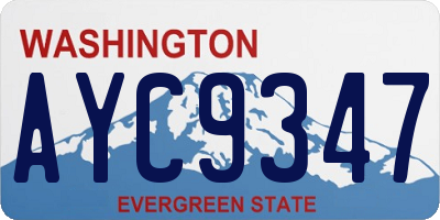 WA license plate AYC9347