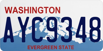 WA license plate AYC9348