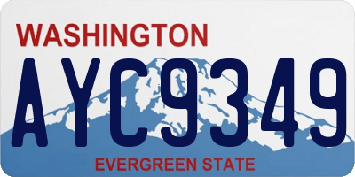 WA license plate AYC9349