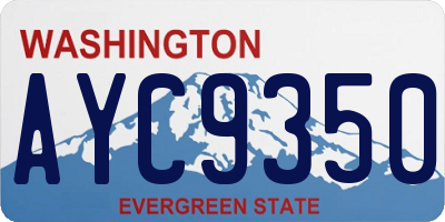 WA license plate AYC9350