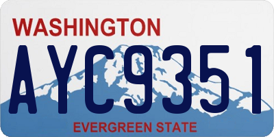 WA license plate AYC9351