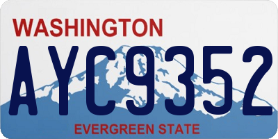 WA license plate AYC9352