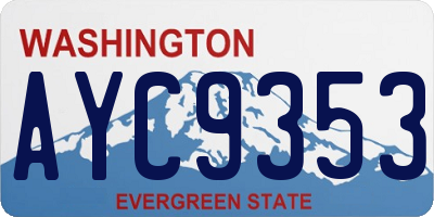 WA license plate AYC9353