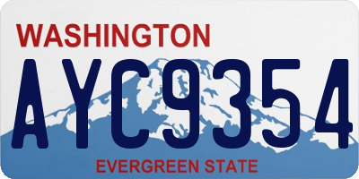 WA license plate AYC9354