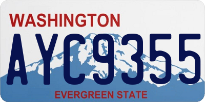 WA license plate AYC9355