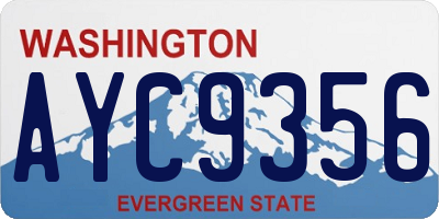 WA license plate AYC9356