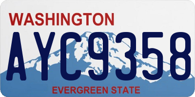WA license plate AYC9358