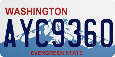 WA license plate AYC9360