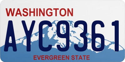 WA license plate AYC9361