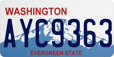 WA license plate AYC9363