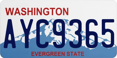 WA license plate AYC9365