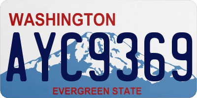 WA license plate AYC9369