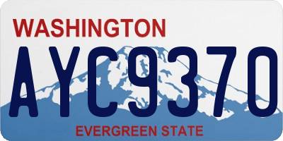 WA license plate AYC9370