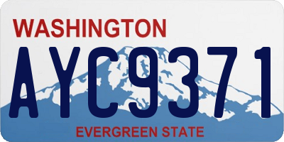 WA license plate AYC9371