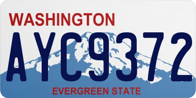 WA license plate AYC9372