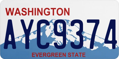 WA license plate AYC9374
