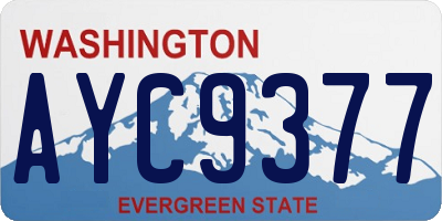 WA license plate AYC9377