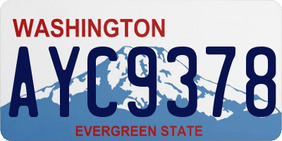 WA license plate AYC9378