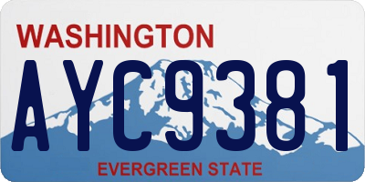 WA license plate AYC9381
