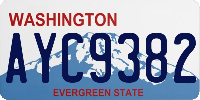 WA license plate AYC9382