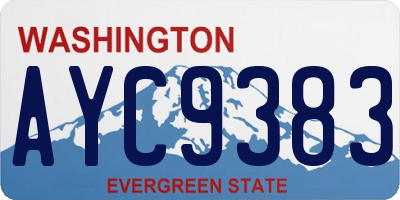 WA license plate AYC9383