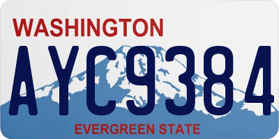 WA license plate AYC9384