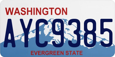 WA license plate AYC9385