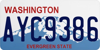 WA license plate AYC9386