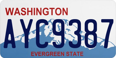 WA license plate AYC9387