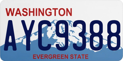 WA license plate AYC9388