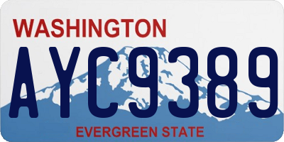 WA license plate AYC9389