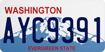 WA license plate AYC9391