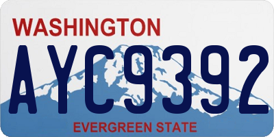 WA license plate AYC9392