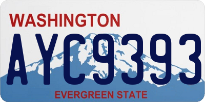 WA license plate AYC9393